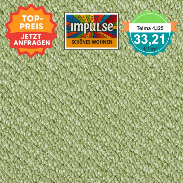 Quadratisches Bild vom Vorwerk Telma Teppichboden in grün